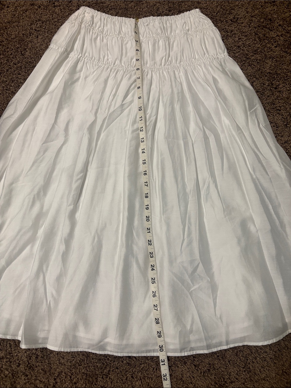 Saks Fifth Avenue Skirt Size S Elastic Waist White Lined - Picture 4 of 7